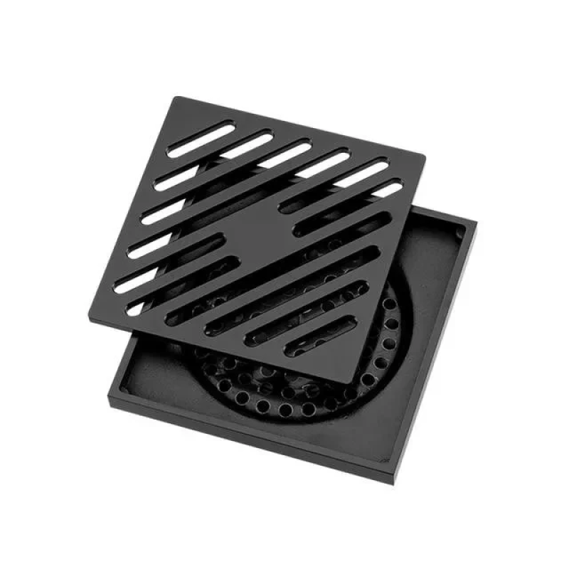 Трап вертикальний GAPPO G81050-6, латунь, 100х100 мм, чорний Трап вертикальний GAPPO G81050-6, латунь, 100х100 мм, чорний