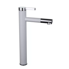 Змішувач для умивальника Frap F1052-15 високий, білий/хром
