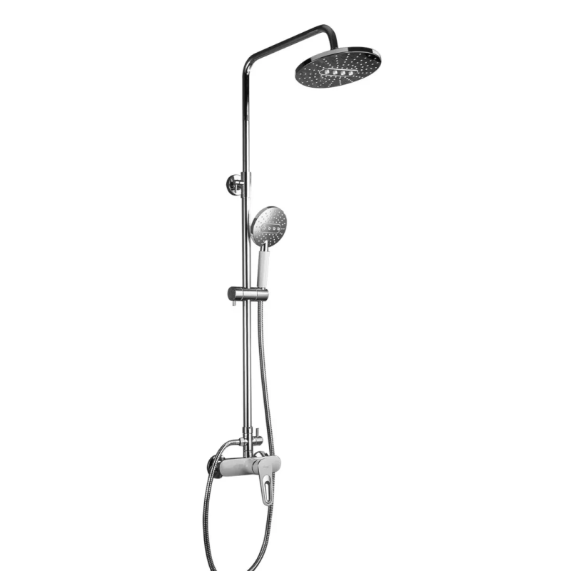 Душева система Frap F2449-20, перемикач на лійку, 3 режими, білий/хром Душева система Frap F2449-20, перемикач на лійку, 3 режими, білий/хром