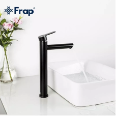 Змішувач для умивальника Frap F10801-62 високий, чорний