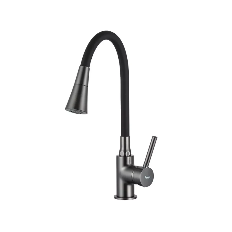 Змішувач для кухні Frap F4044-9 з гнучким виливом, аератор 2 режими Змішувач для кухні Frap F4044-9 з гнучким виливом, аератор 2 режими
