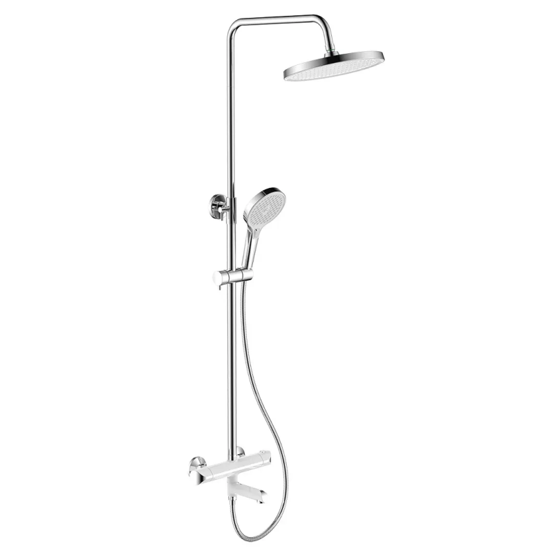 Душова система з термостатом GAPPO G2403-58, вилив - перемикач на лійку 3 режими, білий/хром Душова система з термостатом GAPPO G2403-58, вилив - перемикач на лійку 3 режими, білий/хром