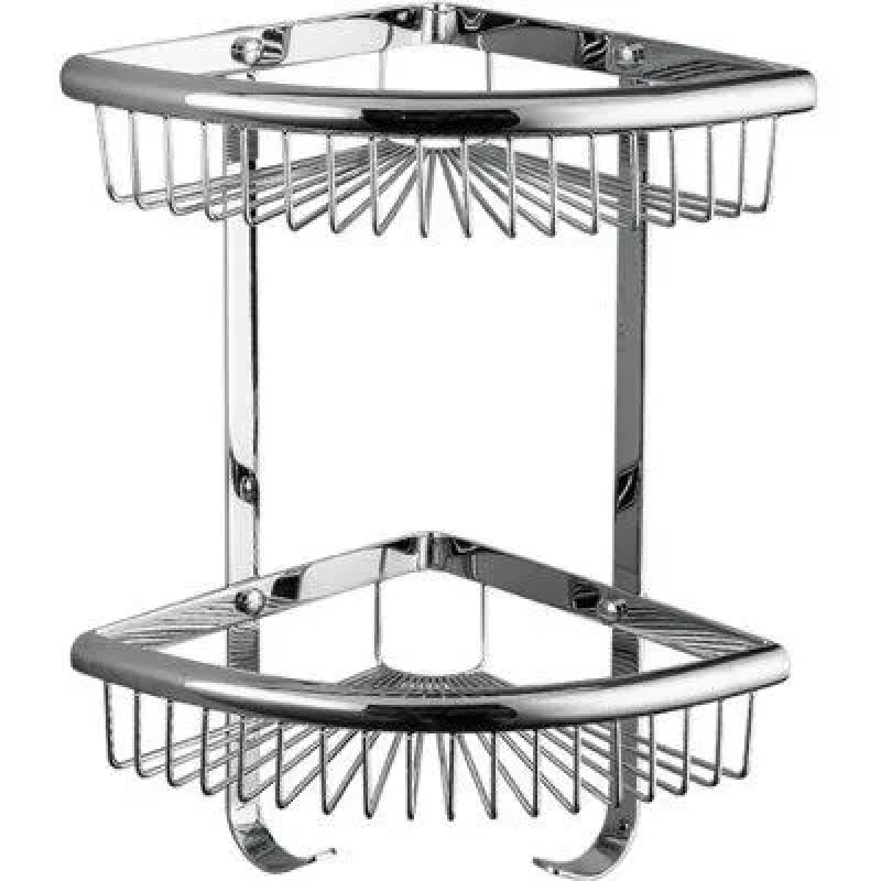 Полиця кутова Frap F352-1, 2-х ярусна, 240х320 мм, нержавіюча сталь, хром Полиця кутова Frap F352-1, 2-х ярусна, 240х320 мм, нержавіюча сталь, хром