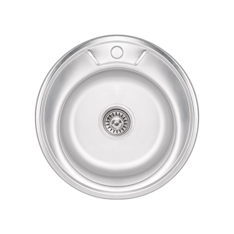 Кухонна мийка Lidz 490-A 0,6 мм Satin (LIDZ490A06SAT160)