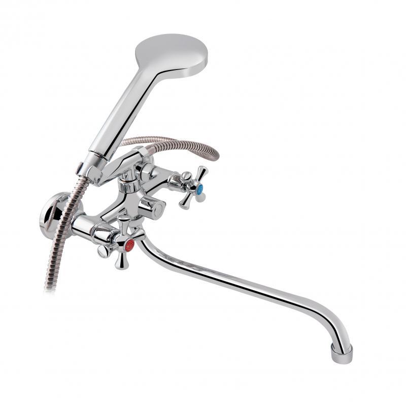 Змішувач для ванни Lidz Lamb 1401 з поворотним виливом двохвентильний (з душовим гарнітуром) LDLAM1401CRM22017 Змішувач для ванни Lidz Lamb 1401 з поворотним виливом двохвентильний (з душовим гарнітуром) LDLAM1401CRM22017