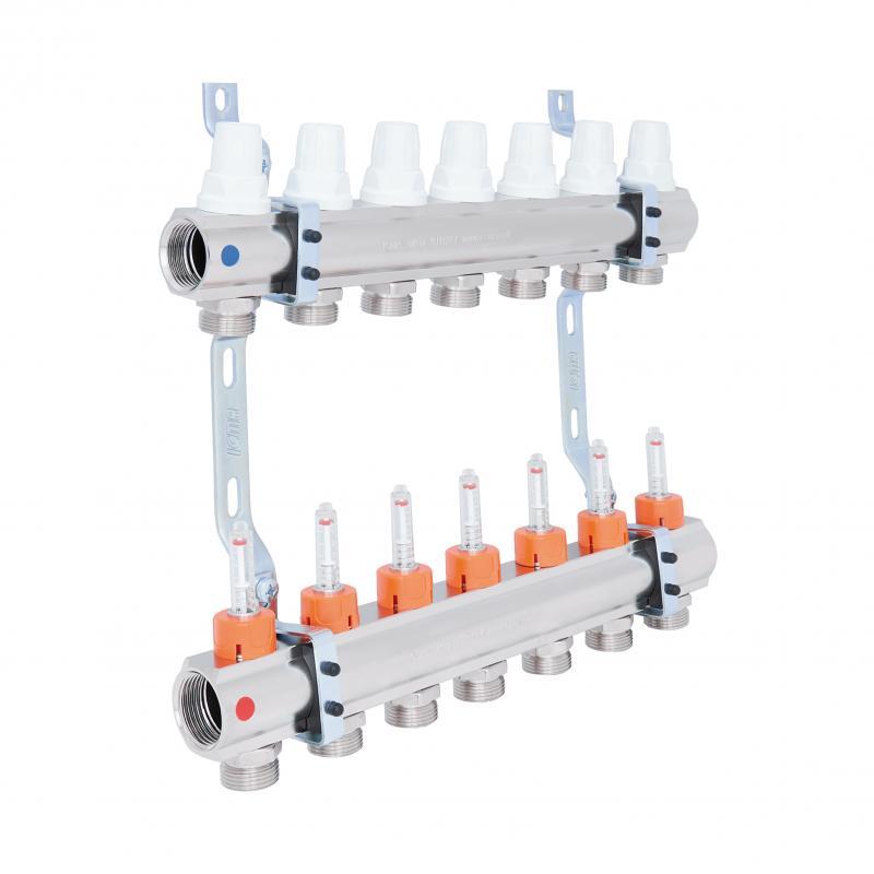 Колектор Icma 1“ 7 виходів, з витратомірами №K013