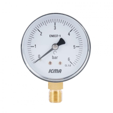 Манометр Icma 1/4“ 0-10 бар, нижнє підключення №244
