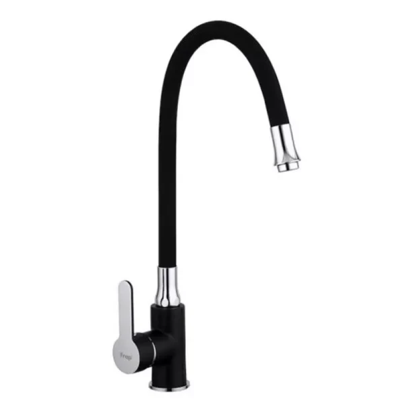 Змішувач для кухні Frap F4042 з гнучким виливом, чорний/хром Змішувач для кухні Frap F4042 з гнучким виливом, чорний/хром