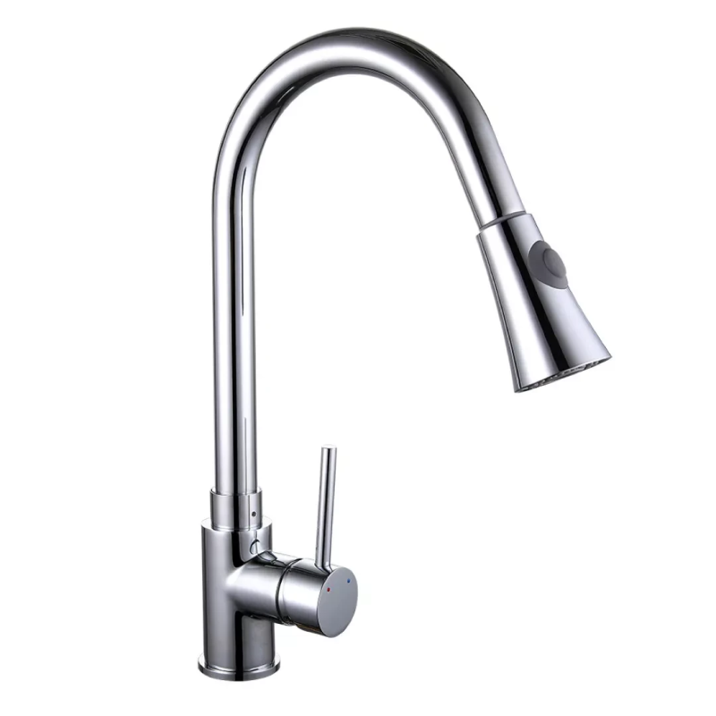 Змішувач для кухні Frap F6052 з висувним виливом, 2 режими, хром Змішувач для кухні Frap F6052 з висувним виливом, 2 режими, хром