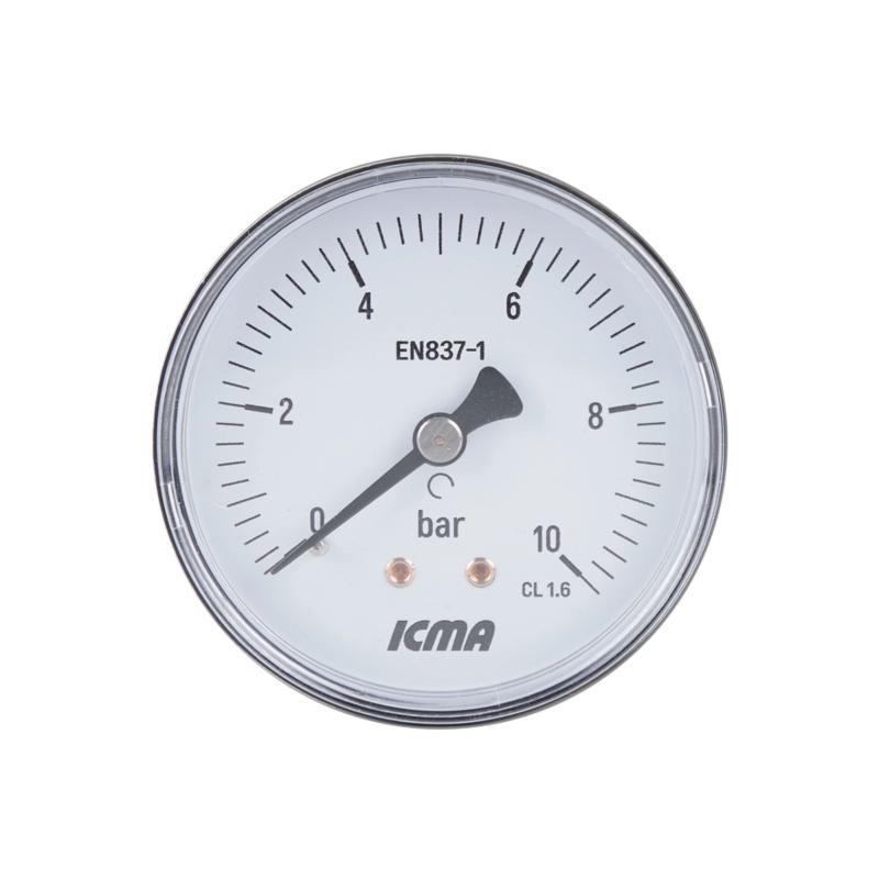 Манометр Icma 1/4“ 0-10 бар, заднє підключення №243 Манометр Icma 1/4“ 0-10 бар, заднє підключення №243