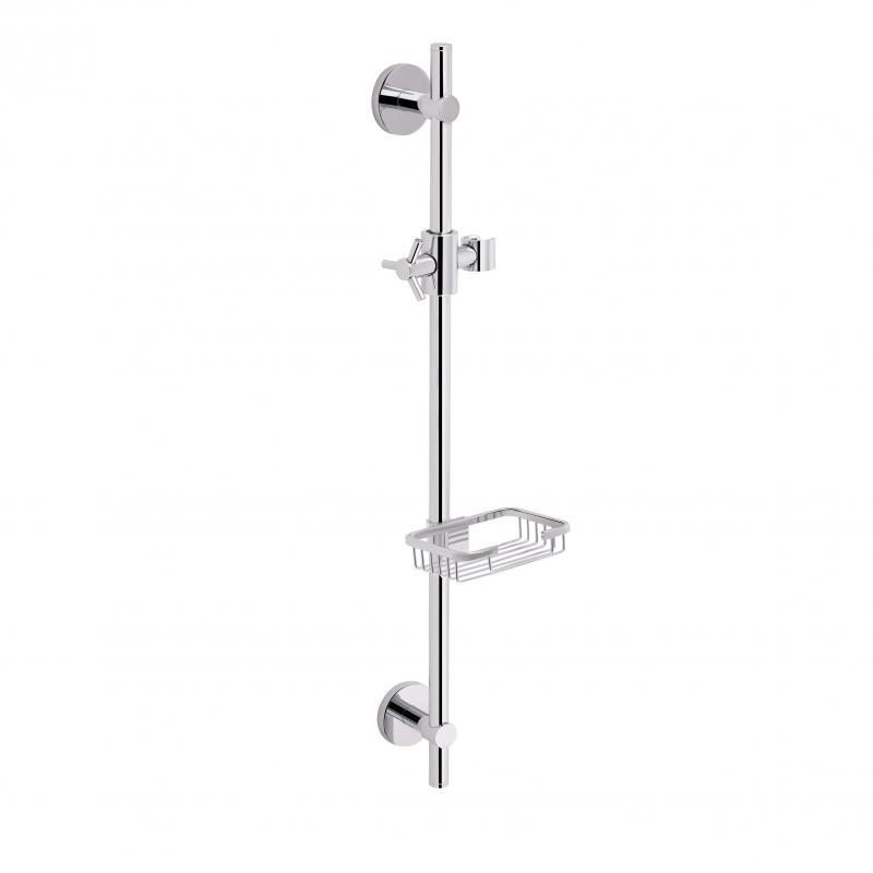 Стійка універсальна Qtap Sprha 700 мм округла з полицею QT003 Chrome