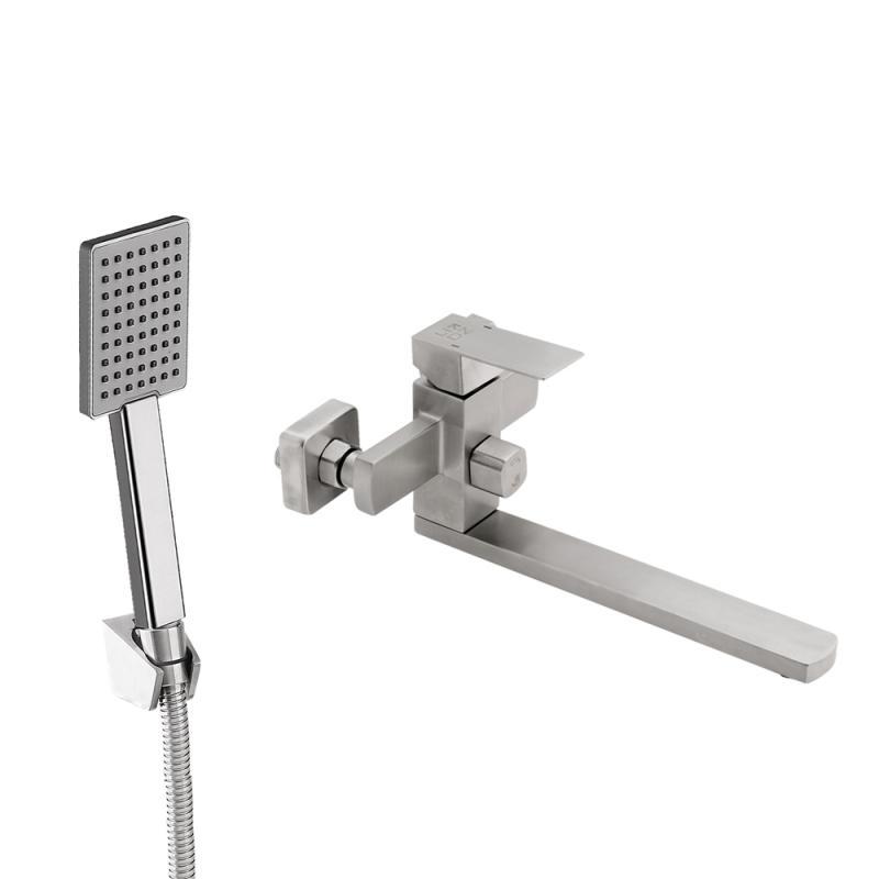 Змішувач для ванни Lidz Kubis 005 з поворотним виливом (з душовим гарнітуром) (k35) LDKUB005NKS28537 Nickel Змішувач для ванни Lidz Kubis 005 з поворотним виливом (з душовим гарнітуром) (k35) LDKUB005NKS28537 Nickel