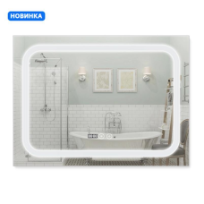 Дзеркало Qtap Mideya (DC-F906) 800х600 з LED-підсвічуванням Touch, з антизапотіванням, з годинником, димером,