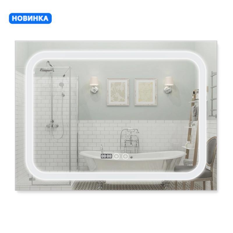 Дзеркало Qtap Mideya (DC-F906) 800х600 з LED-підсвічуванням Touch, з антизапотіванням, з годинником, димером, Дзеркало Qtap Mideya (DC-F906) 800х600 з LED-підсвічуванням Touch, з антизапотіванням, з годинником, димером,