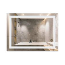 Дзеркало Qtap Mideya (DC-F904) 800х600 з LED-підсвічуванням Touch, з антизапотіванням, з годинником, димером,