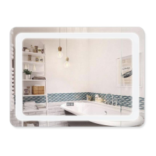 Дзеркало Qtap Mideya (DC-F908) 800х600 з LED-підсвічуванням Touch, з антизапотіванням, з годинником, димером,