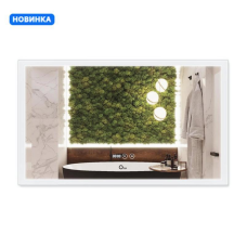 Дзеркало Qtap Mideya Classic 1000х600 з LED-підсвічуванням Touch, з антизапотіванням, з годинником, димером,
