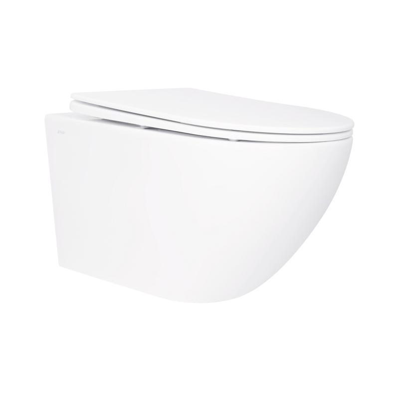 Унітаз підвісний Qtap Jay безобідковий з сідінням Soft-close QT07335176W Унітаз підвісний Qtap Jay безобідковий з сідінням Soft-close QT07335176W