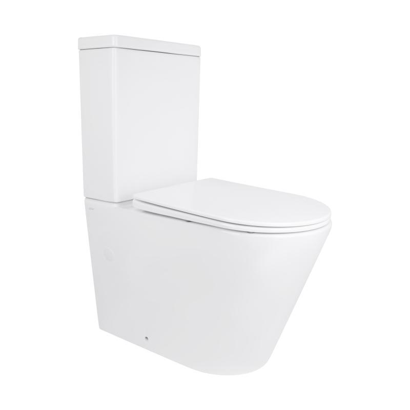 Унітаз-компакт Qtap Stork/Swan безобідковий з сідінням Soft-close QT15222178W