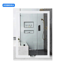 Дзеркало Qtap Mideya (DC-F936) 500х800 з LED-підсвічуванням Touch, з антизапотіванням, з годинником, димером,
