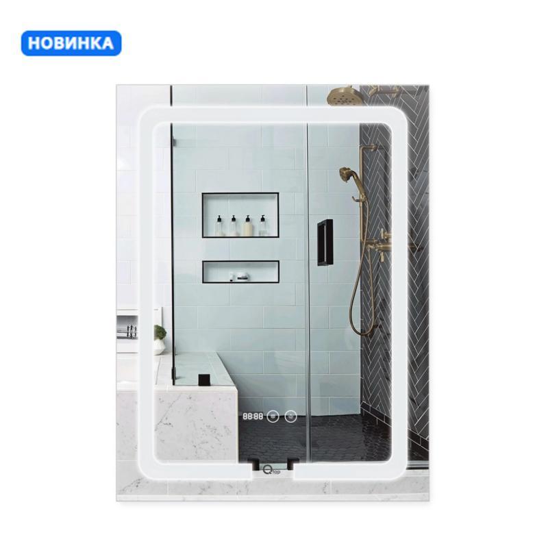 Дзеркало Qtap Mideya (DC-F937) 600х800 з LED-підсвічуванням Touch, з антизапотіванням, з годинником, димером, Дзеркало Qtap Mideya (DC-F937) 600х800 з LED-підсвічуванням Touch, з антизапотіванням, з годинником, димером,