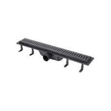 Трап Qtap Dry FF304-600MBLA лінійний з сухим закривом та нержавіючою решіткою 600х73