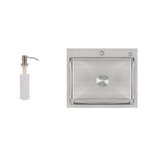 Мийка для кухні інтегрована Lidz Handmade H6050 (LDH6050BRU35371) Brushed Steel 3,0/1,0 мм