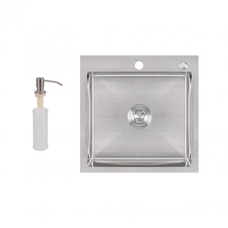 Мийка для кухні інтегрована Lidz Handmade H5050 (LDH5050BRU35375) Brushed Steel 3,0/1,0 мм Мийка для кухні інтегрована Lidz Handmade H5050 (LDH5050BRU35375) Brushed Steel 3,0/1,0 мм