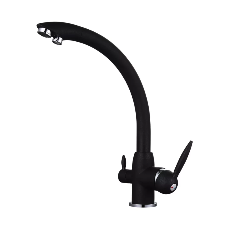 Змішувач для кухні на дві води Frap F4399-7, чорний Змішувач для кухні на дві води Frap F4399-7, чорний