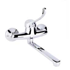 Змішувач для раковини локтьовий Lidz Watt 009 настінний з поворотним виливом (k35) LDWAT009CRM34862 Chrome