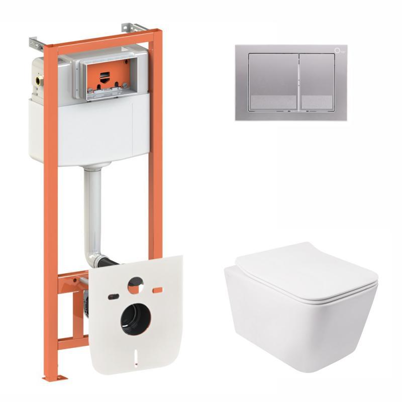 Готове рішення Qtap для ванної кімнати: підвісний унітаз Crow Rimless + комплект інсталяції Nest 4 в 1