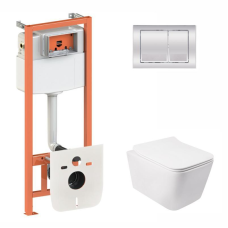Готове рішення Qtap для ванної кімнати: підвісний унітаз Crow Rimless + комплект інсталяції Nest 4 в 1