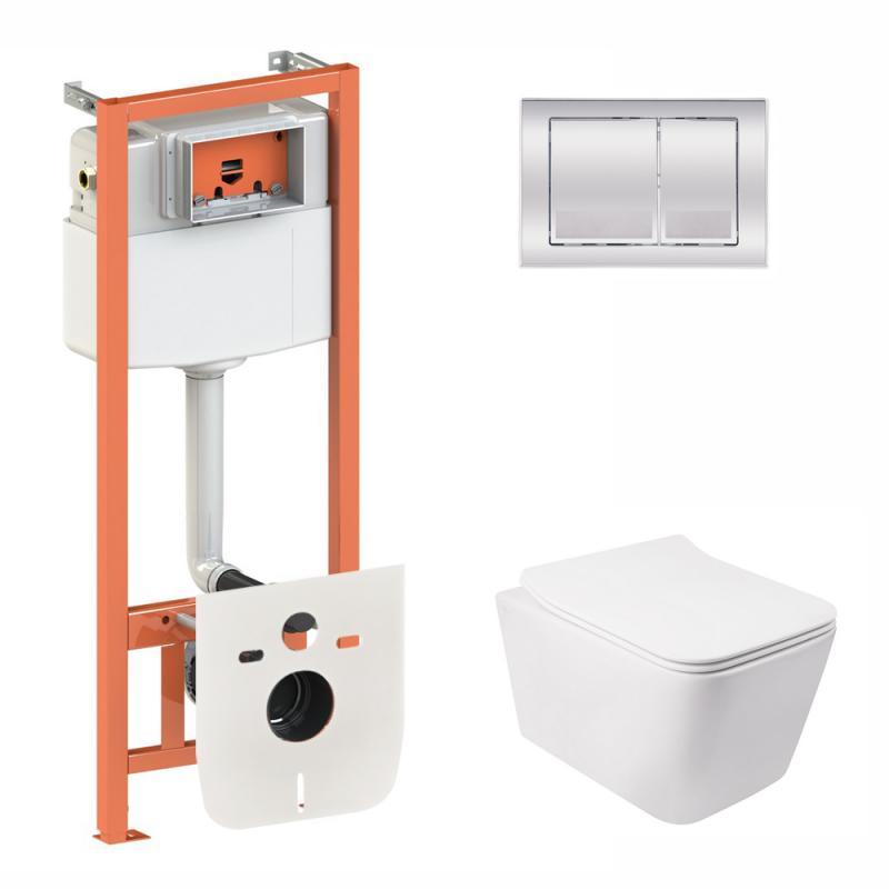 Готове рішення Qtap для ванної кімнати: підвісний унітаз Crow Rimless + комплект інсталяції Nest 4 в 1