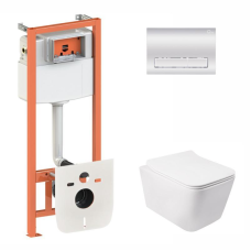 Готове рішення Qtap для ванної кімнати: підвісний унітаз Crow Rimless + комплект інсталяції Nest 4 в 1