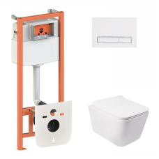 Готове рішення Qtap для ванної кімнати: підвісний унітаз Crow Rimless + комплект інсталяції Nest 4 в 1
