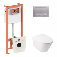 Готове рішення Qtap для ванної кімнати: підвісний унітаз Swan Rimless + комплект інсталяції Nest 4 в 1