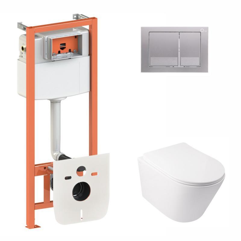 Готове рішення Qtap для ванної кімнати: підвісний унітаз Swan Rimless + комплект інсталяції Nest 4 в 1