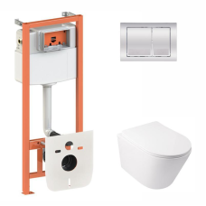 Готове рішення Qtap для ванної кімнати: підвісний унітаз Swan Rimless + комплект інсталяції Nest 4 в 1