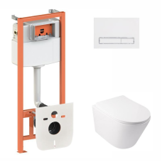 Готове рішення Qtap для ванної кімнати: підвісний унітаз Swan Rimless + комплект інсталяції Nest 4 в 1