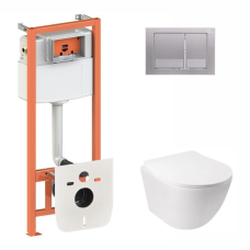 Готове рішення Qtap для ванної кімнати: підвісний унітаз Jay Rimless + комплект інсталяції Nest 4 в 1