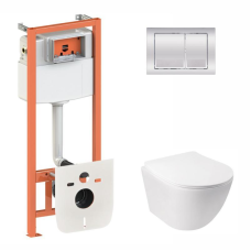 Готове рішення Qtap для ванної кімнати: підвісний унітаз Jay Rimless + комплект інсталяції Nest 4 в 1
