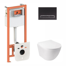 Готове рішення Qtap для ванної кімнати: підвісний унітаз Jay Rimless + комплект інсталяції Nest 4 в 1 (лінійна