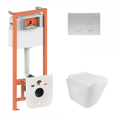 Готове рішення Qtap для ванної кімнати: підвісний унітаз Tern Rimless + комплект інсталяції Nest 4 в 1 (кругла