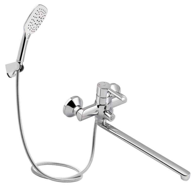 Змішувач для ванни Qtap Grand з поворотним виливом (з душовим гарнітуром) QTGRACRM005 Chrome Змішувач для ванни Qtap Grand з поворотним виливом (з душовим гарнітуром) QTGRACRM005 Chrome