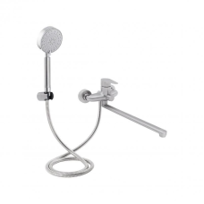 Змішувач для ванни Lidz Vida 005 з поворотним виливом (з душовим гарнітуром) (k35) LDVID005NKS38087 Nickel