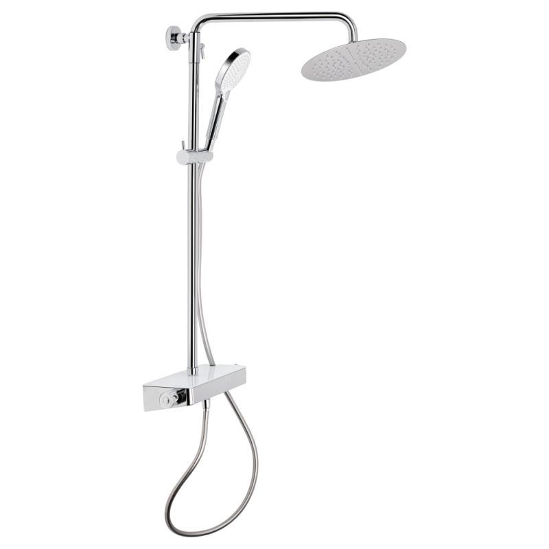 Душова система універсальна Qtap Sloup термостатична на два споживача з полицею QTSL57T105VOGC Chrome/White Душова система універсальна Qtap Sloup термостатична на два споживача з полицею QTSL57T105VOGC Chrome/White