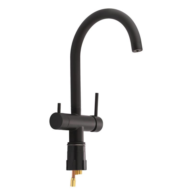 Змішувач для кухні Qtap Kuchyne з підключенням для питної води QTKUC92102UB Black Matt Змішувач для кухні Qtap Kuchyne з підключенням для питної води QTKUC92102UB Black Matt