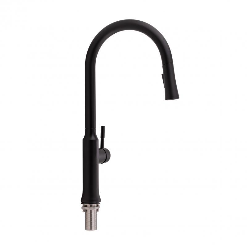 Змішувач для кухні Qtap Baruska з висувним виливом QTBAR9137103UB Black Matt Змішувач для кухні Qtap Baruska з висувним виливом QTBAR9137103UB Black Matt