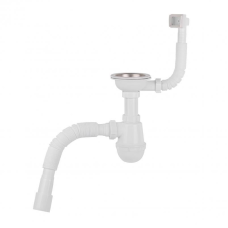 Сифон для кухонної мийки Lidz (WHI) 60 05 M001 01 EURO (вихід 50 мм)