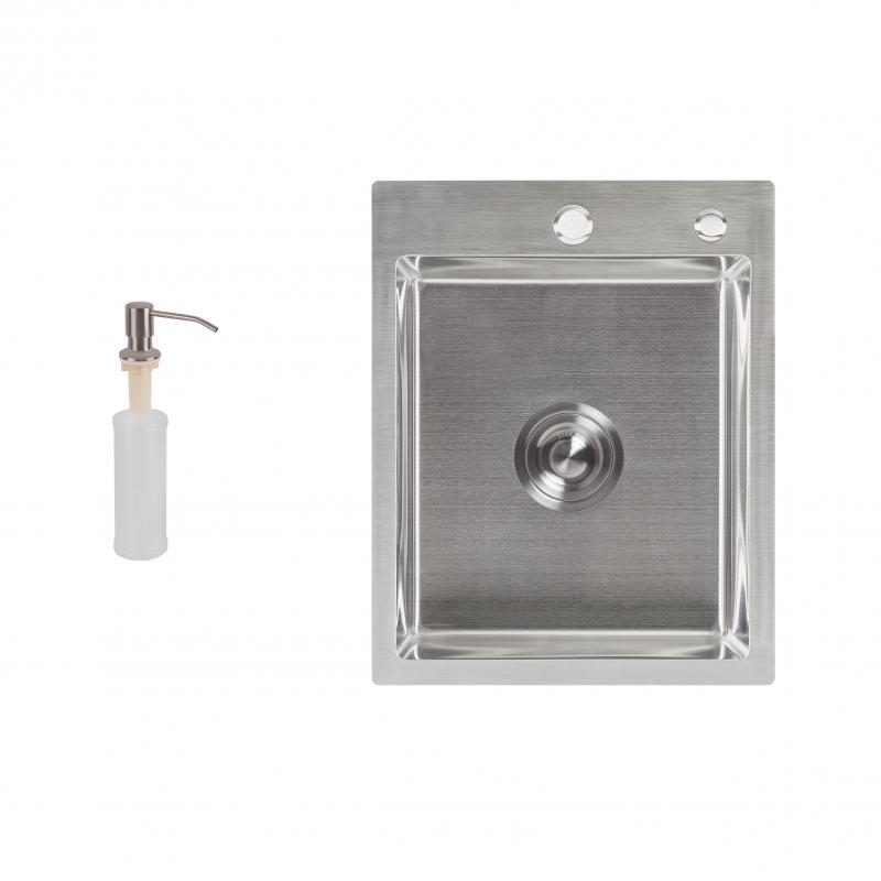 Мийка для кухні інтегрована Lidz Handmade H4050 (LDH4050BRU39258) Brushed Steel 3,0/1,0 мм Мийка для кухні інтегрована Lidz Handmade H4050 (LDH4050BRU39258) Brushed Steel 3,0/1,0 мм